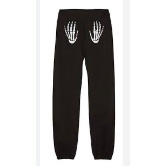VS pink halloween 24 white skeleton hands sweatpants black campus joggers XL plu - Picture 2 of 8